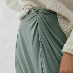 Anthropologie Junie Midi Twist Moss Sage Green Skirt
